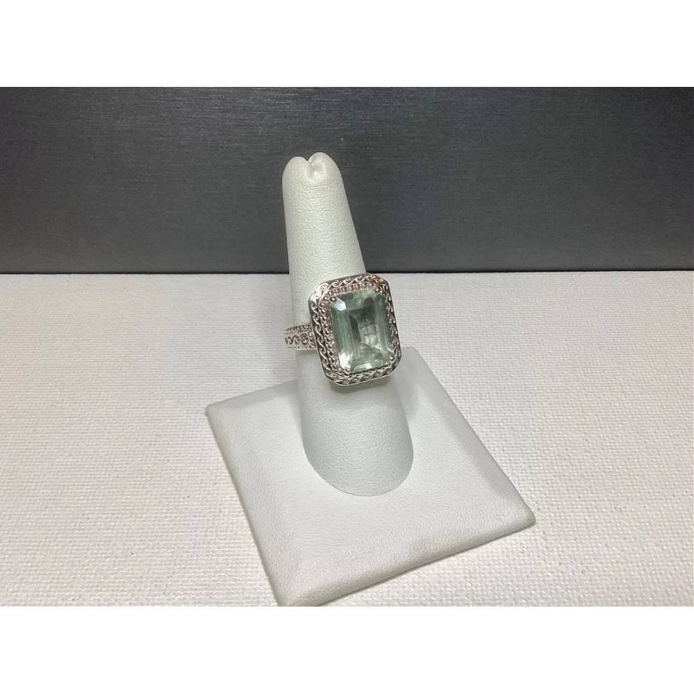 Rectangular Cut Quartz Sterling Silver Ring By Sa… - image 1